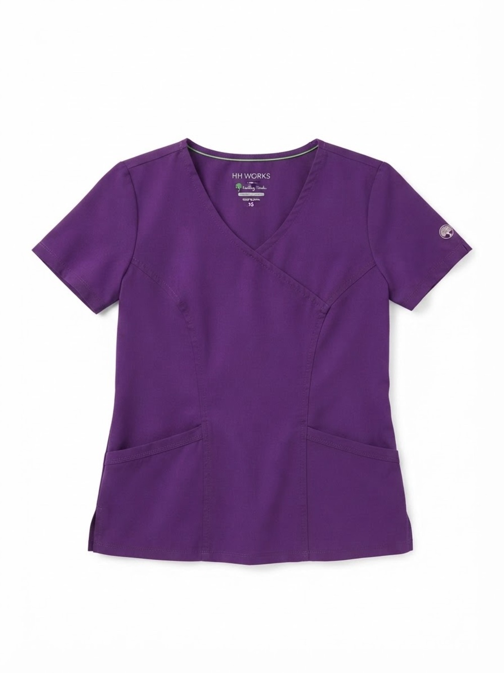 HH Works by Healing Hands Rebecca Women's Purple Scrub Top Size XS style 2525